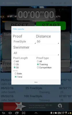 Swimming StopWatch free android App screenshot 0