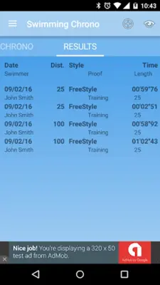 Swimming StopWatch free android App screenshot 13