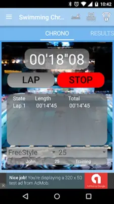 Swimming StopWatch free android App screenshot 14