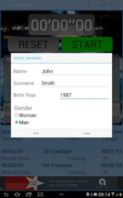 Swimming StopWatch free android App screenshot 1