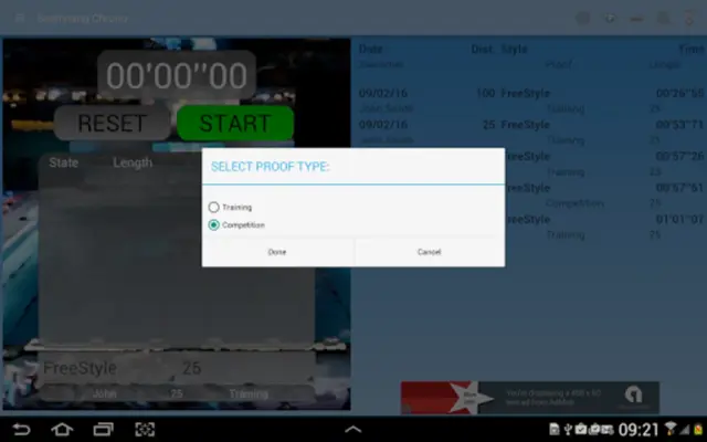 Swimming StopWatch free android App screenshot 4