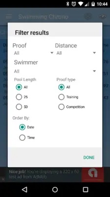 Swimming StopWatch free android App screenshot 8